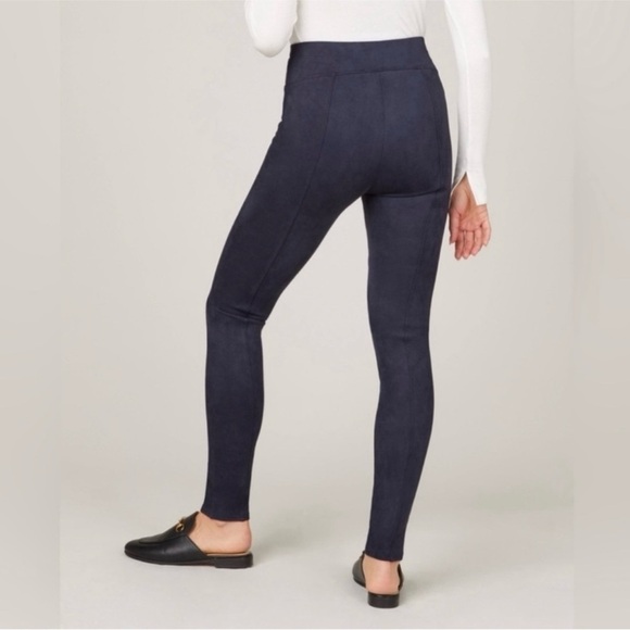 SPANX Faux Suede Leggings in Navy Size L - Picture 2 of 9